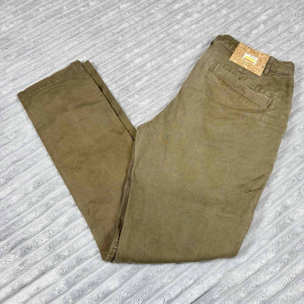 SLVDR Chino pant‎ mens 34x32 olive green casual preppy